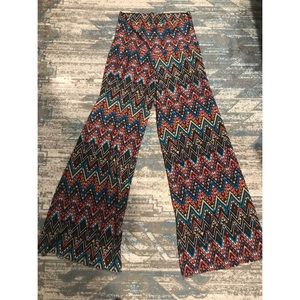 Wide leg geometric pattern wide leg pants
